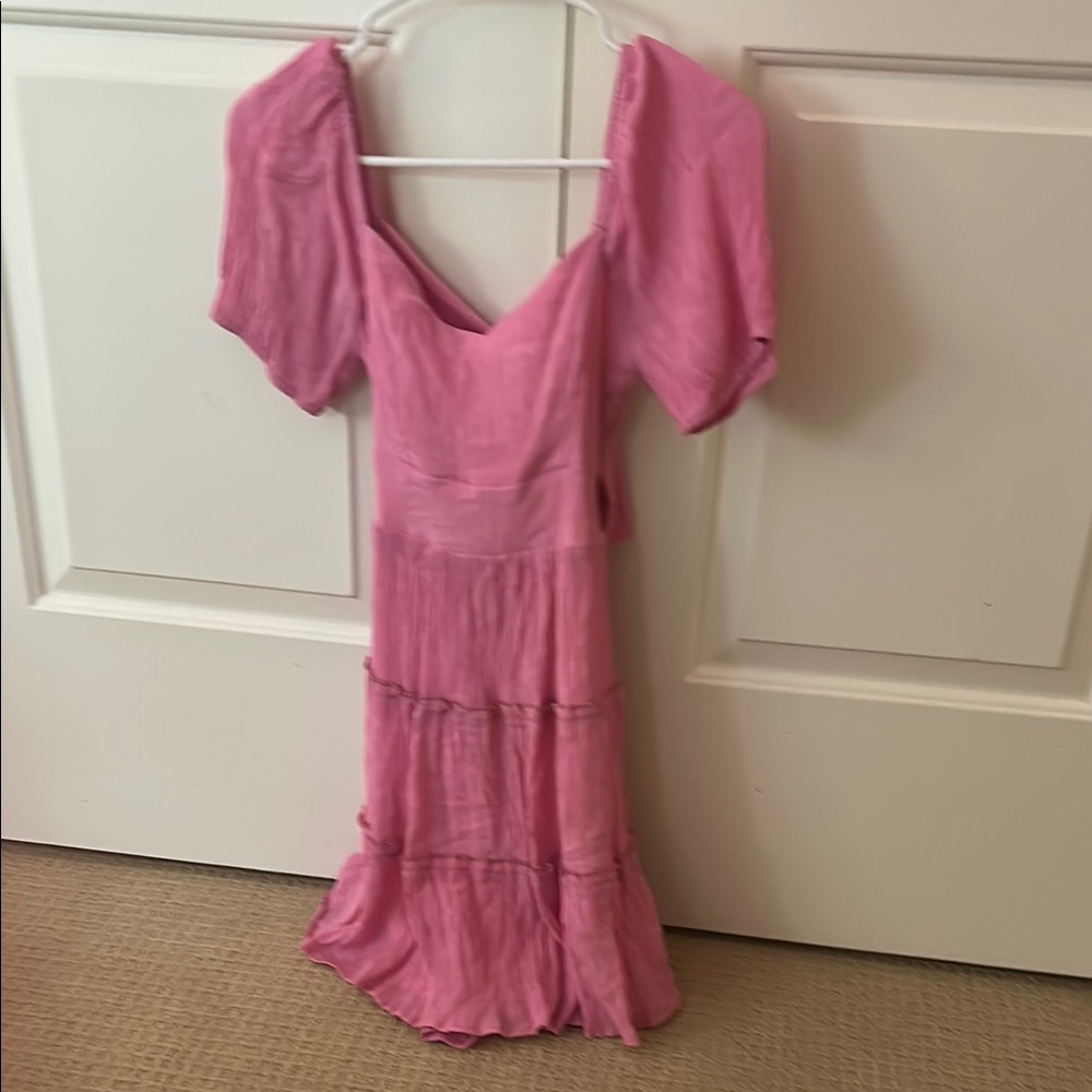 Altar’d State Pink Double Bow tie Mini Dress XS